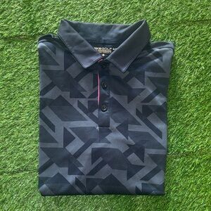 Nike Men's Dark Blue Patterned Polo Shirt